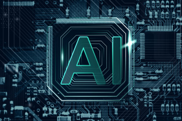 AI technology microchip background futuristic innovation technology remix